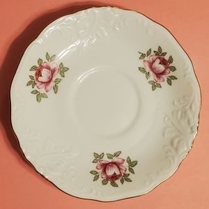 Walbrzych Avon Rose Pattern Saucer